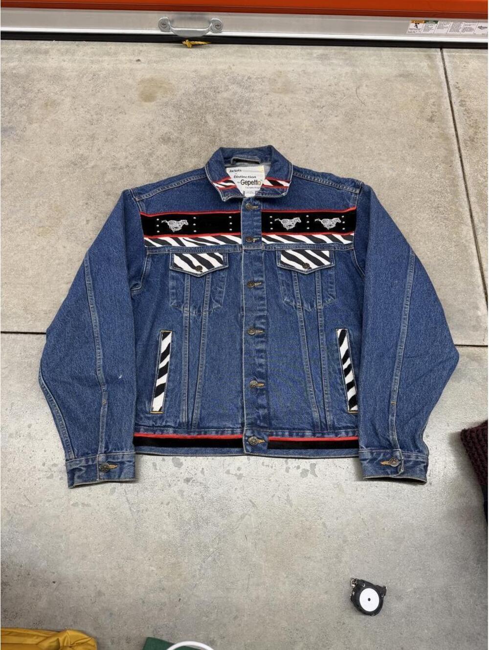 vintage jackets of distinction by gepetto western denim jean jacket size xl